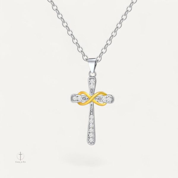 Collier Croix Infini Bicolore élégant et moderne