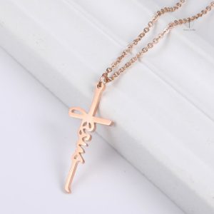 Accessoire religieux : collier croix avec symbole de foi