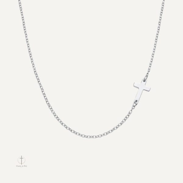 collier-croix-laterale-en-acier-inoxydable-1 Collier Croix en Acier Inoxydable
