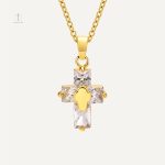 Collier Croix Lumière Pierre Blanche