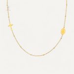 Collier Croix et Médaille Vierge Marie en doré