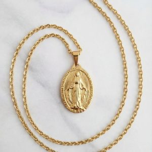 Collier Croix Médaille Vierge Miraculeuse