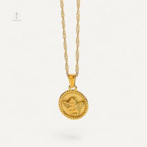 Collier Croix Médaillon Ange