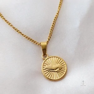 Collier Croix Médaillon avec prière intégrée