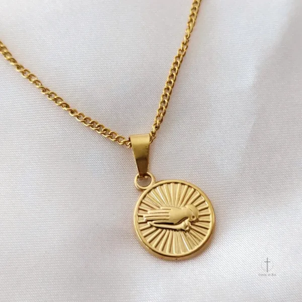Collier Croix Médaillon avec prière intégrée