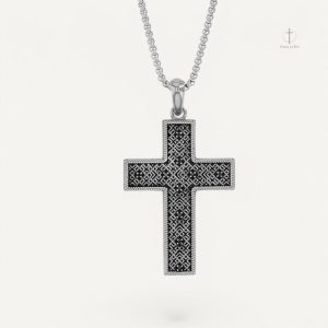 Collier Croix Noire pour Homme, style moderne et élégant