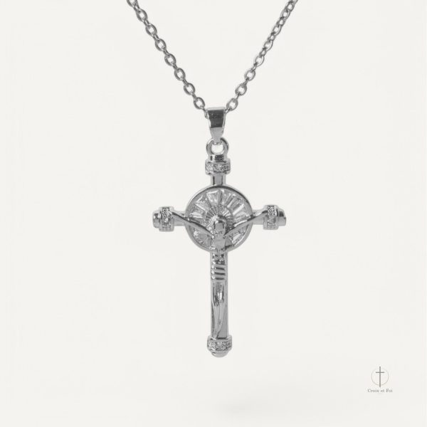 Collier Croix avec pendentif Oeil Mystique unique