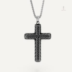 Collier Croix Ornée pour Homme