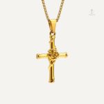 Collier Croix avec Pendentif Rose