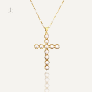 Collier Croix Perle Divine élégant en argent