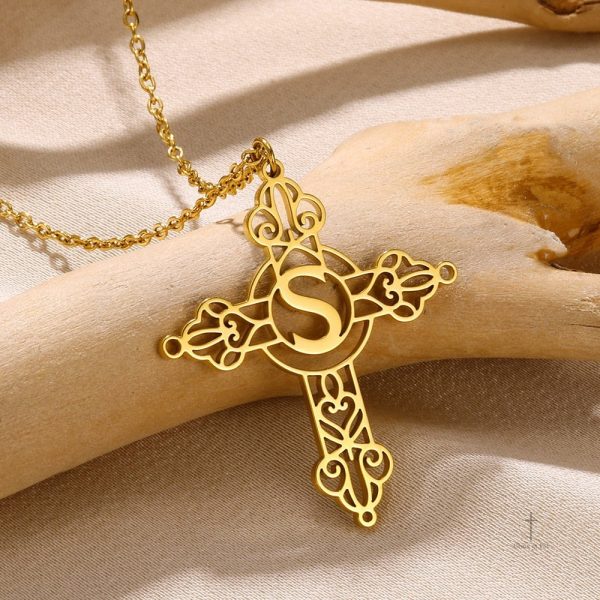 Collier Croix gravé avec prénom