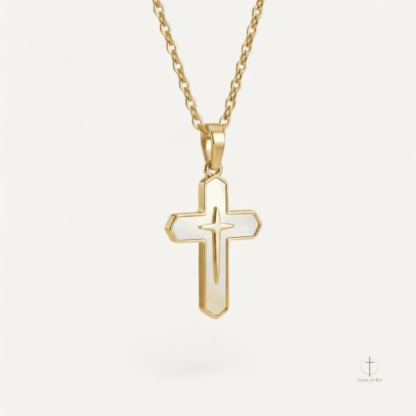Collier Croix Nacré Reflet Divin