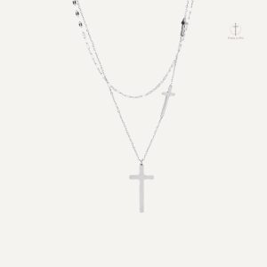 Collier Croix Trinité en acier inoxydable élégant