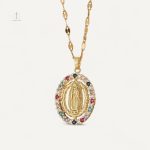 Collier Croix Vierge Marie Doré Classique élégant