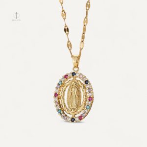 Collier Croix Vierge Marie Doré Classique élégant