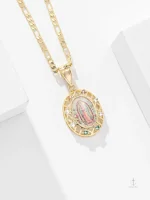 Accessoire religieux : collier croix avec Vierge Marie