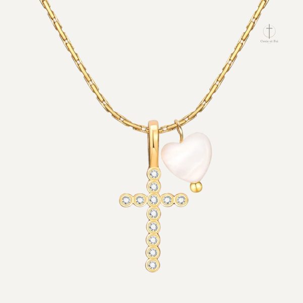 collier-croix-zircon-et-coeur-nacre-1 Collier Croix Zircon et Cœur Nacre