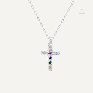 Bijou croix coloré en zirconium, accessoire élégant et tendance
