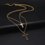 Accessoire mode : collier avec croix double