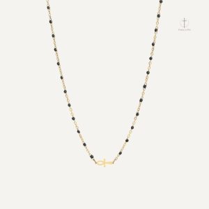 Collier Élégant avec Pendentif Croix Égyptienne
