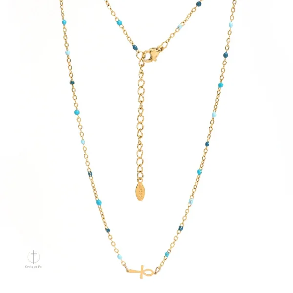 Collier de Mode avec Croix Égyptienne Élégante