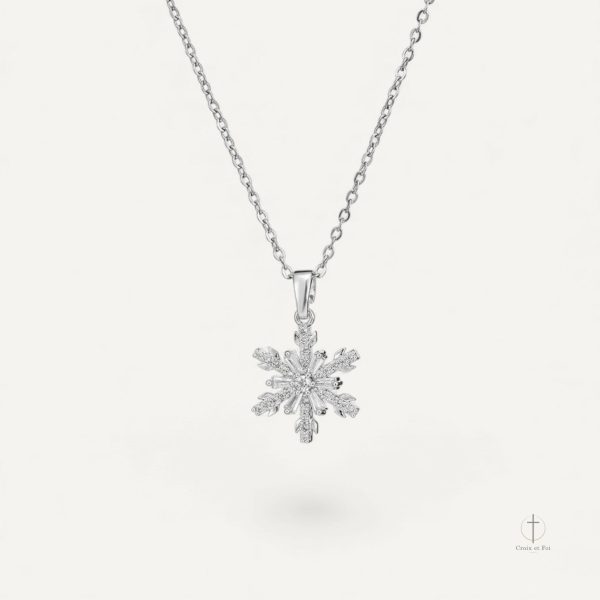 Collier tendance inspiré de la neige et de l'hiver