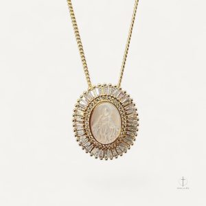 Collier Médaille Nacre Vierge Marie
