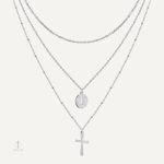 Bijoux Croix avec croix et Vierge Miraculeuse