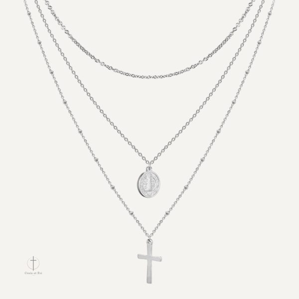 Bijoux Croix avec croix et Vierge Miraculeuse