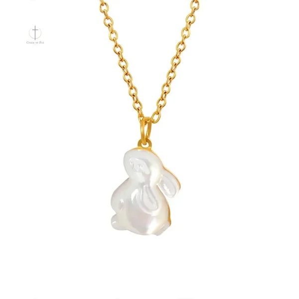 Collier Lapin de Pâques en bijoux croix