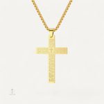 Collier Croix Classique avec Pendentif Gravé