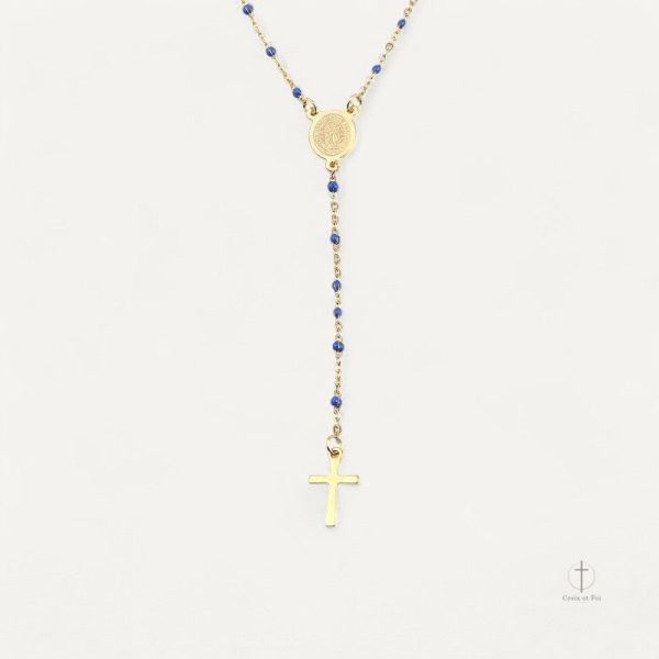 Collier Religieux Pendentif Croix Vierge Marie