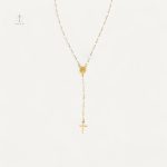 Collier Croix classique avec Vierge Marie