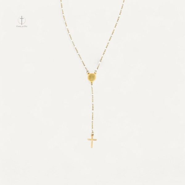 Collier Croix classique avec Vierge Marie