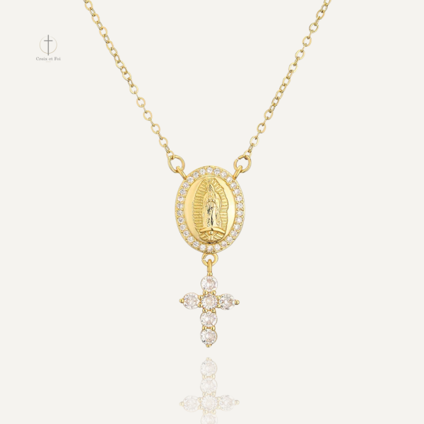 Collier Croix Divine Vierge, élégance spirituelle