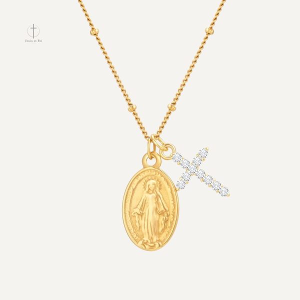 collier-vierge-miraculeuse-croix-zircon-1 Collier Croix et Vierge Miraculeuse en Zircon