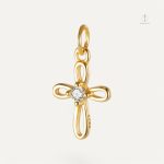 Pendentif Croix en Argent avec Zirconium étincelant