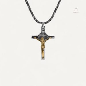 Pendentif Croix Bicolore en Argent Sterling