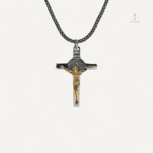 Pendentif Croix Bicolore en Argent Sterling