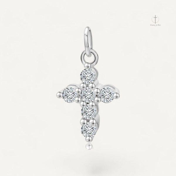 Pendentif Croix scintillant avec diamant