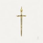 Pendentif croix épée en métal élégant