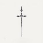 Pendentif croix épée minimaliste chic