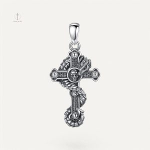 Pendentif Croix Gothique en Argent, style unique et élégant