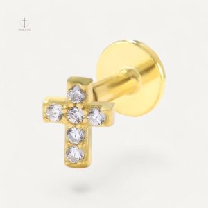 Petite Boucle d'Oreille Croix en design élégant et moderne