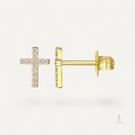 Piercing croix en zirconium avec cristaux scintillants