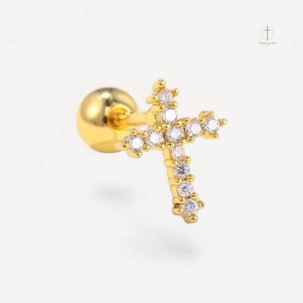 Piercing Croix Simple en métal élégant